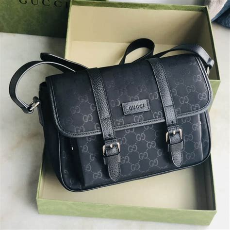 gucci small messenger bag black|guccissima messenger bag.